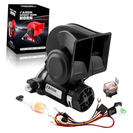Train Horn for Truck 12v 150db Loud Car Horn Snail Air Horn with black horn