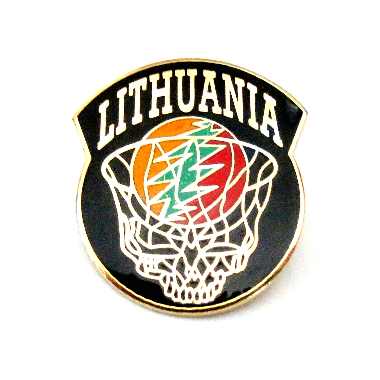 Grateful Dead Pin Vintage 1996 Lithuania Basketball Pinback Badge Lietuva LTU 96