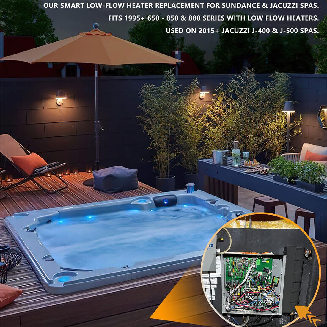 Lo-Flo Heater for Sundance/Jacuzzi Spa Hot Tubs 5.5kW w/Hi Limit Sensor 6500-310