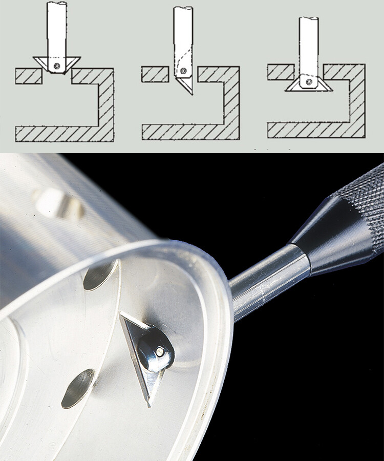 1pc NOGA RC1000 Reversible Mini-countersink Deburring tool with 1pc R1 Blade
