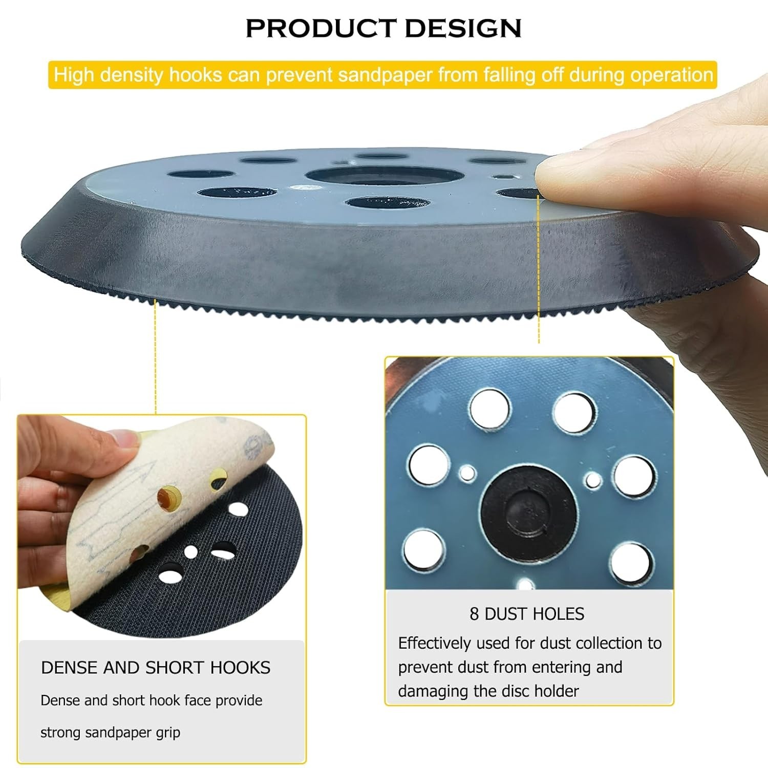 Efficient 5" Hook and Loop Sander Pad for Porter Cable with Easy Installation