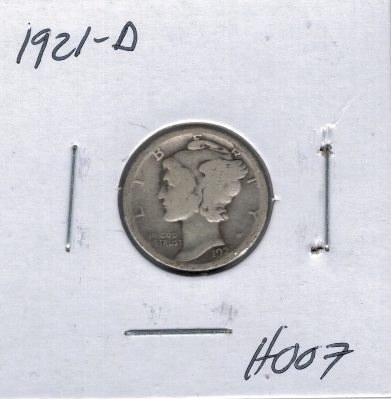1921 D Mercury Dime H007 !!!Free Shipping!!!