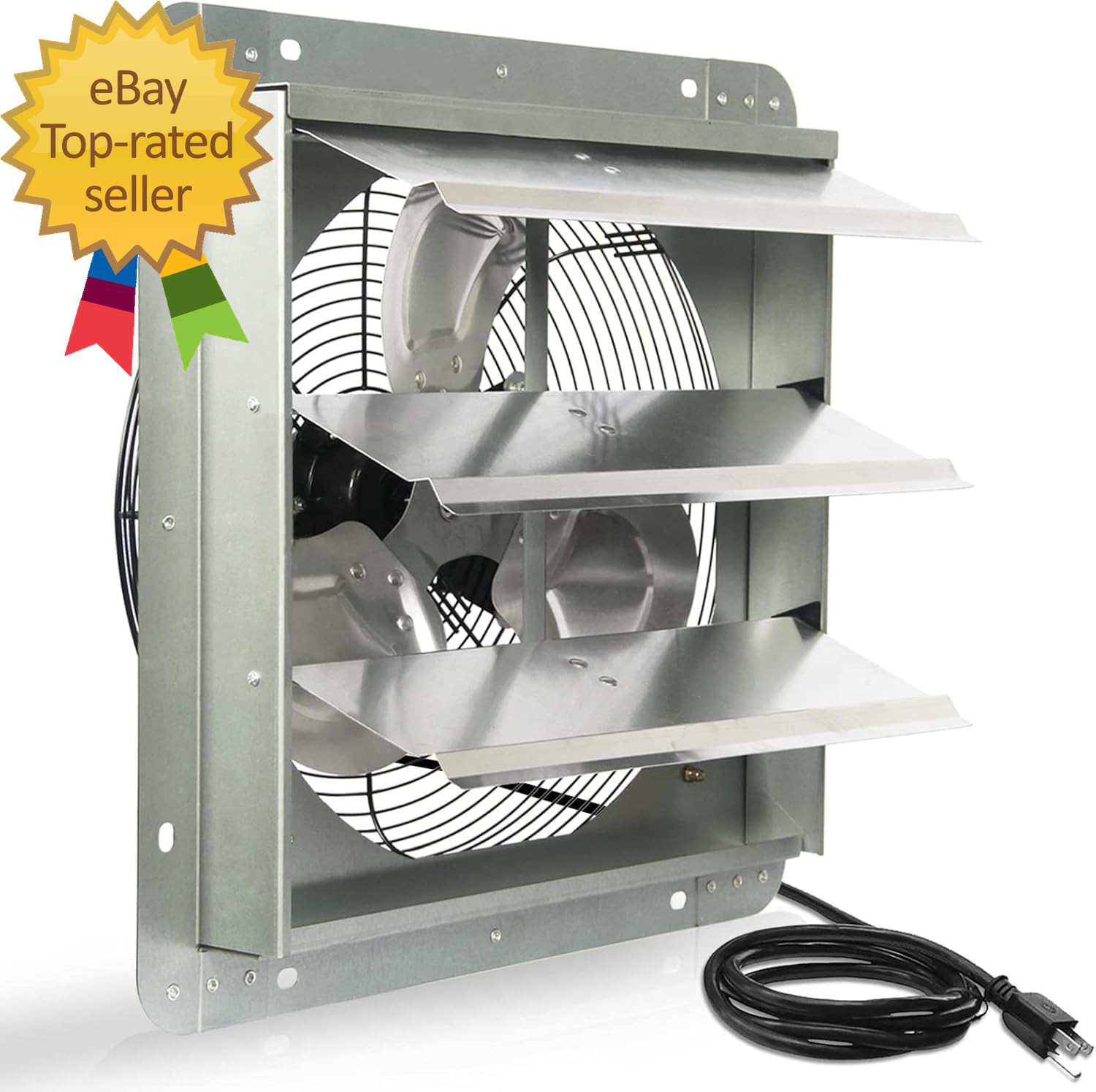 14 Inch Shutter Exhaust Fan  High Speed 1520CFM Wall Mounted