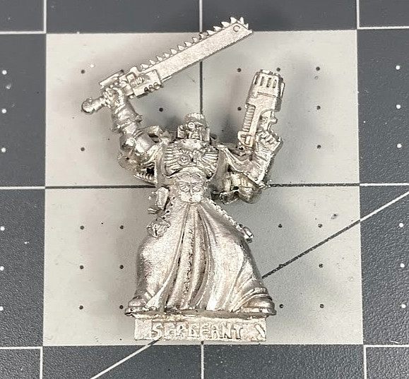 Classic 40K Dark Angels SERGEANT w/ CHAINSWORD & PLASMA PISTOL metal GW OOP BM26