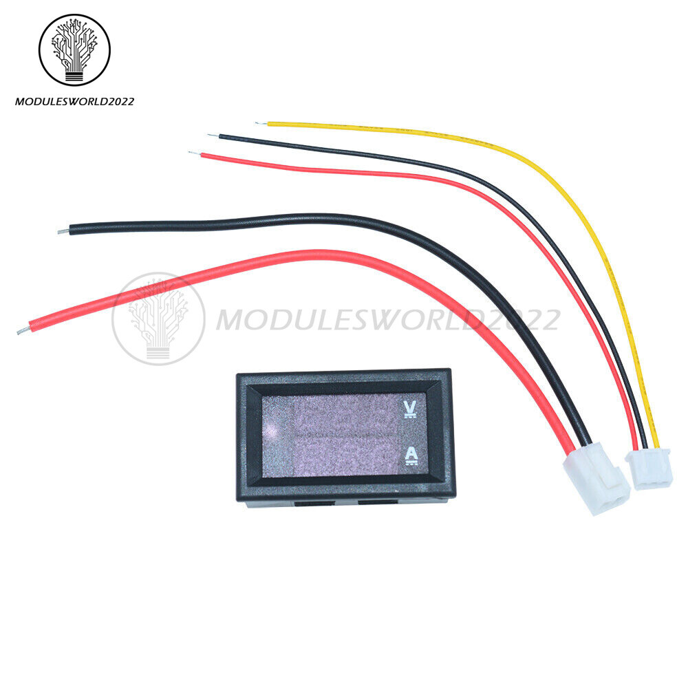 DC100V 10A Blue+Red LED Dual Digital Amp Voltmeter Ammeter+Red LED Voltage Meter