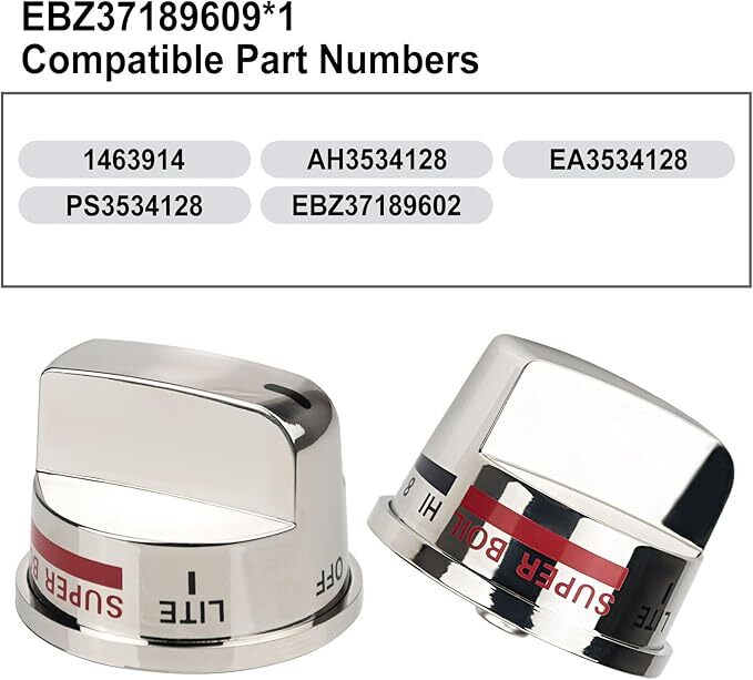 (4)EBZ37189611 +(1) EBZ37189609 Gas Stove Burner REPLACEMENT Knobs for LG 5pcs
