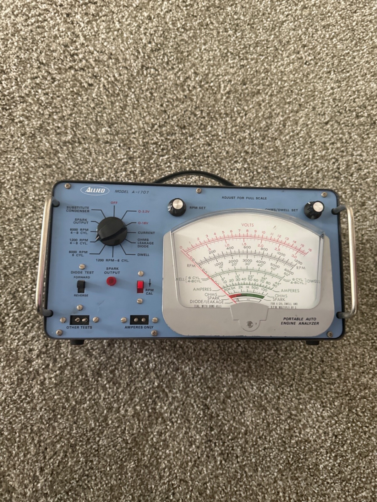 Allied A-1707 Portable Auto Engine Analyzer 22-5000 Voltage Amp Resistance Used