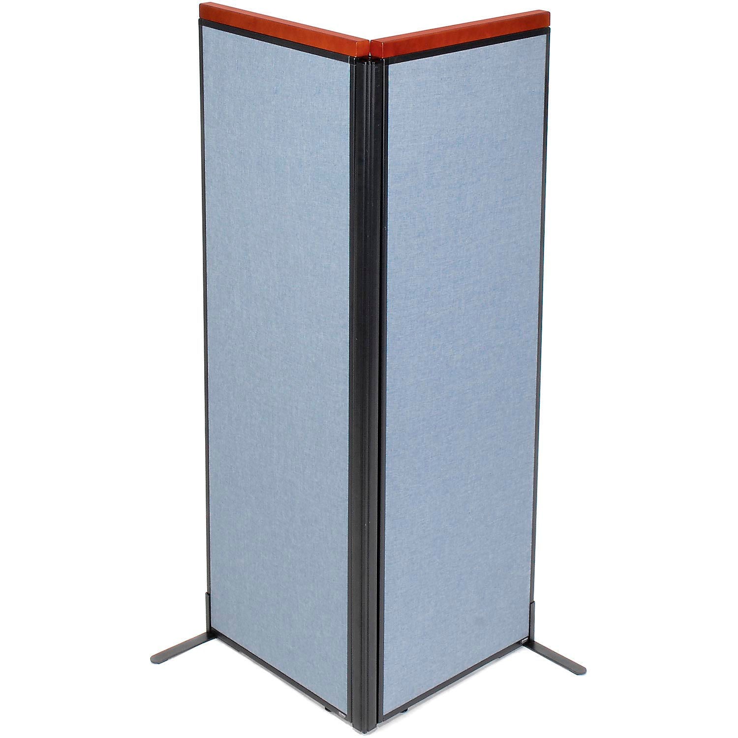 24-1/4"W x 73-1/2"H Deluxe Freestanding 2-Panel Corner Room Divider Blue