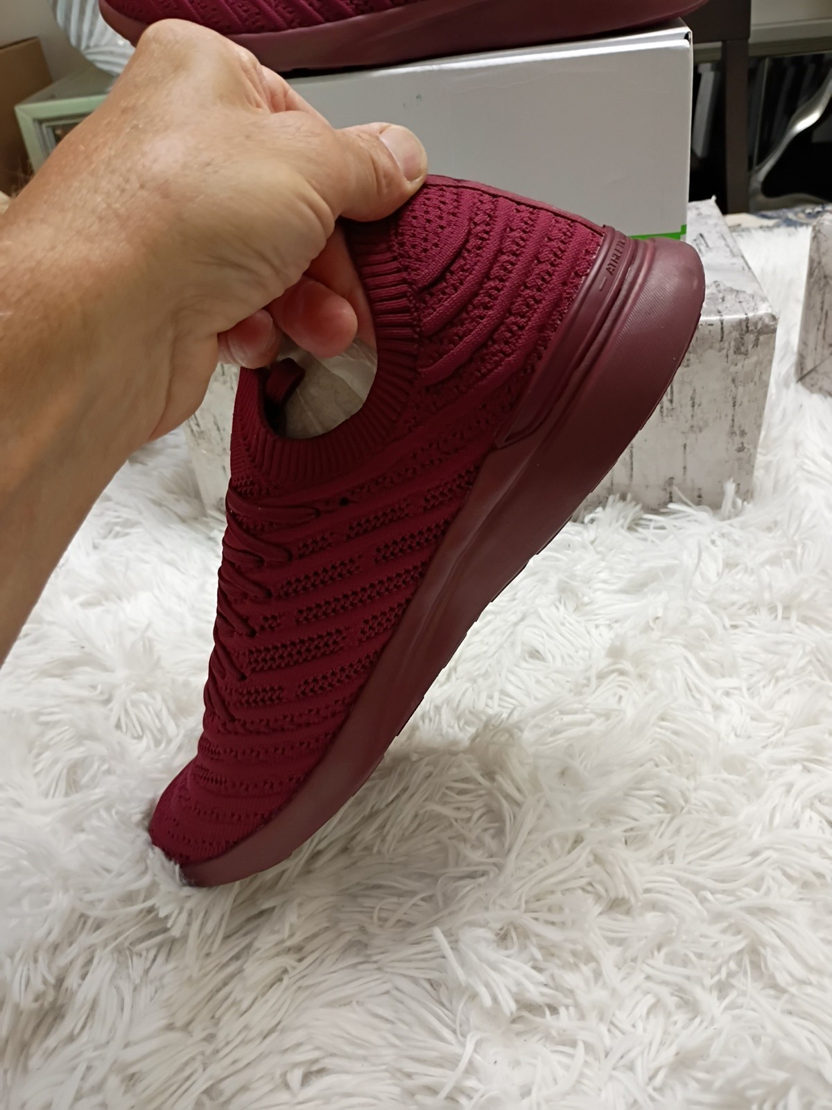 APL Men's Sz 12 Techloom Wave Running Shoes New With Box Oxblood