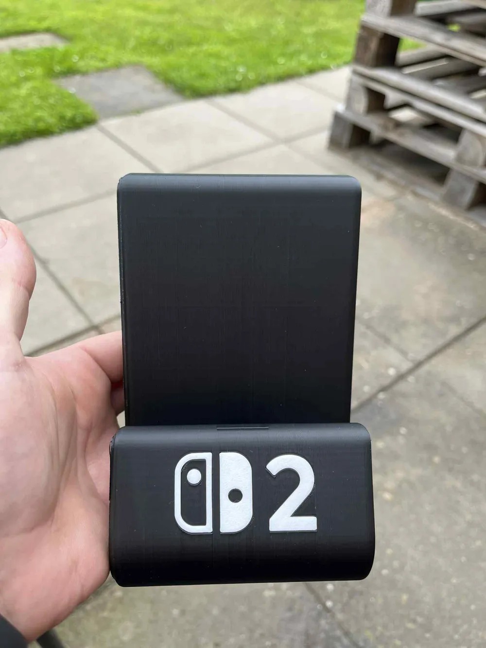 Nintendo Switch 2 Stand with Logo - Charging Port Access 3D Printed Display