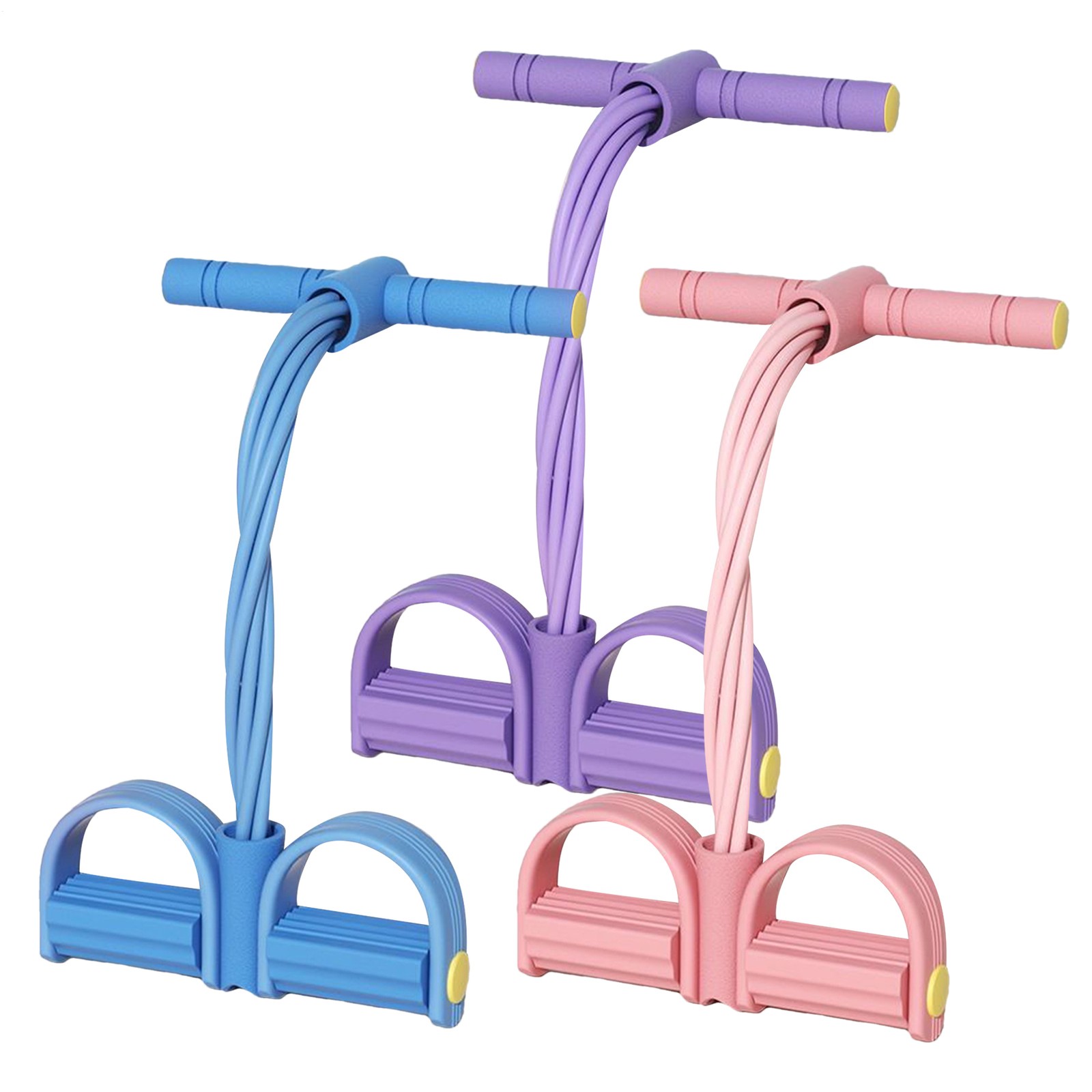 8-Tube Foot Pedal Resistance Band Body Stretch Pull Rope Fitness Yoga Exercise