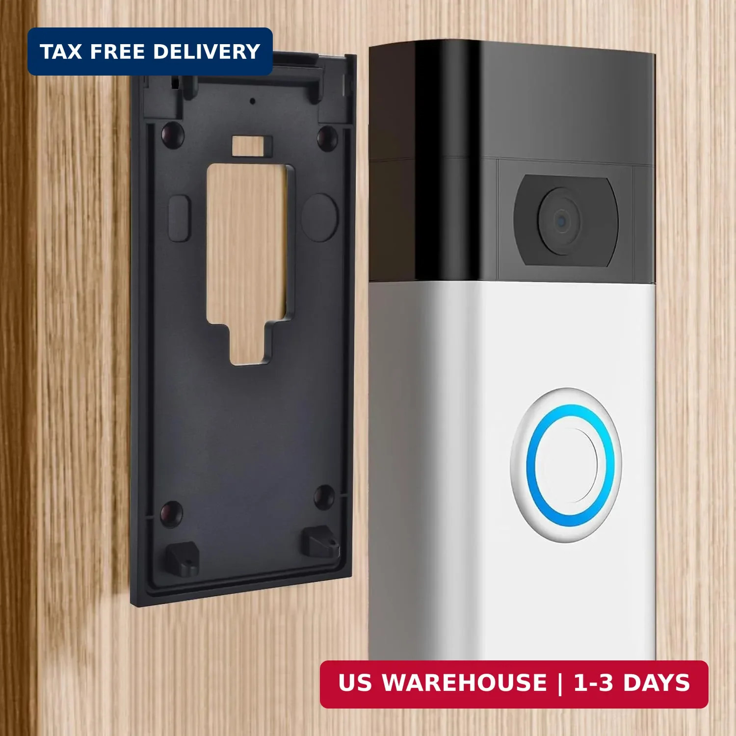 No-Drill Adhesive Mount for Ring Video Doorbell (2nd Generation - 2020 Release),