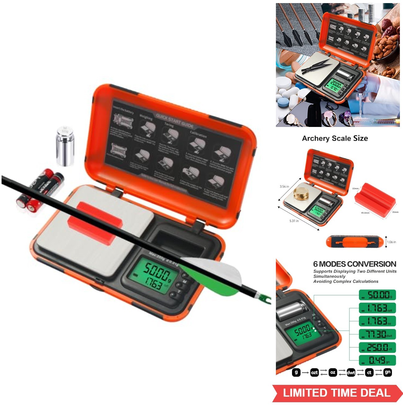 Archery Arrow Scale 200g x 0.01g Dual Unit Display HD LCD Digital Pocket Mini