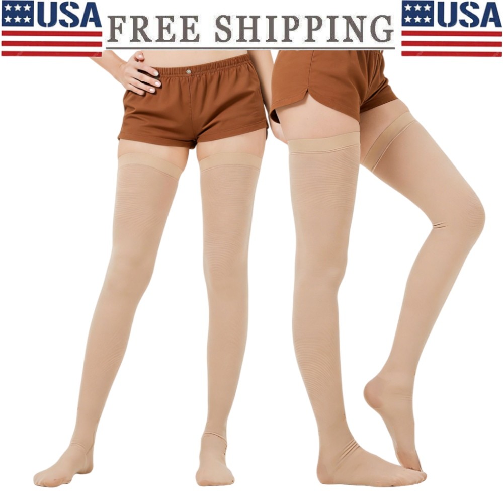 Thigh High Compression Stockings 30-40 mmHg Medical Surgical Socks Varicose Vein