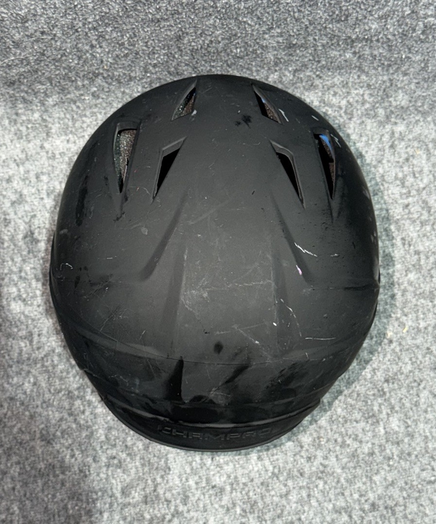 Champro MD Baseball Helmet - BLACK - Size Large 6 1/2 - 7 - “R” Decal