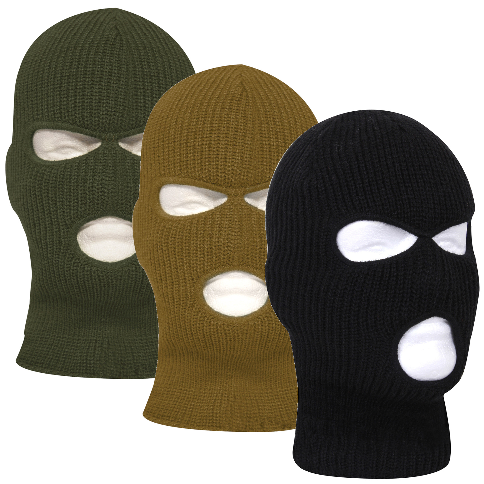 Fine Knit Acrylic Three Hole Facemasks Winter Balaclava Ski and Snowboarding Hat