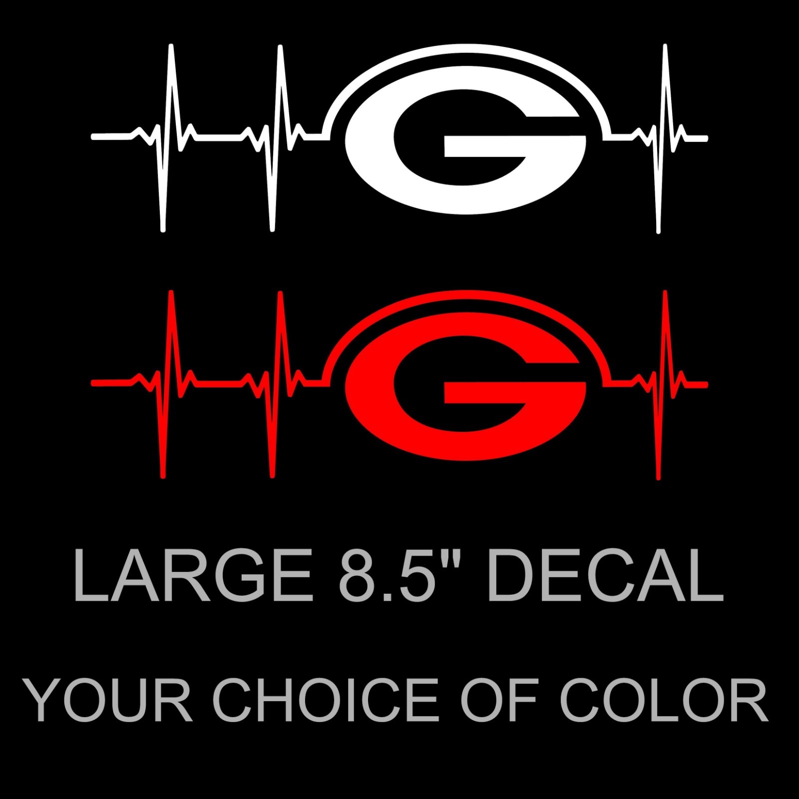 Georgia Bulldogs Heartbeat Large 8.5 Inch Decal/Sticker Car Laptop Yeti Wall