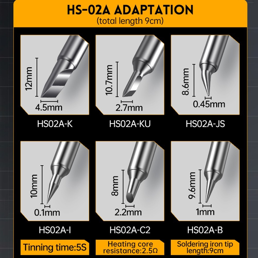 Professional Soldering Tips for HS02a and HS02b Optimized for Various Tasks