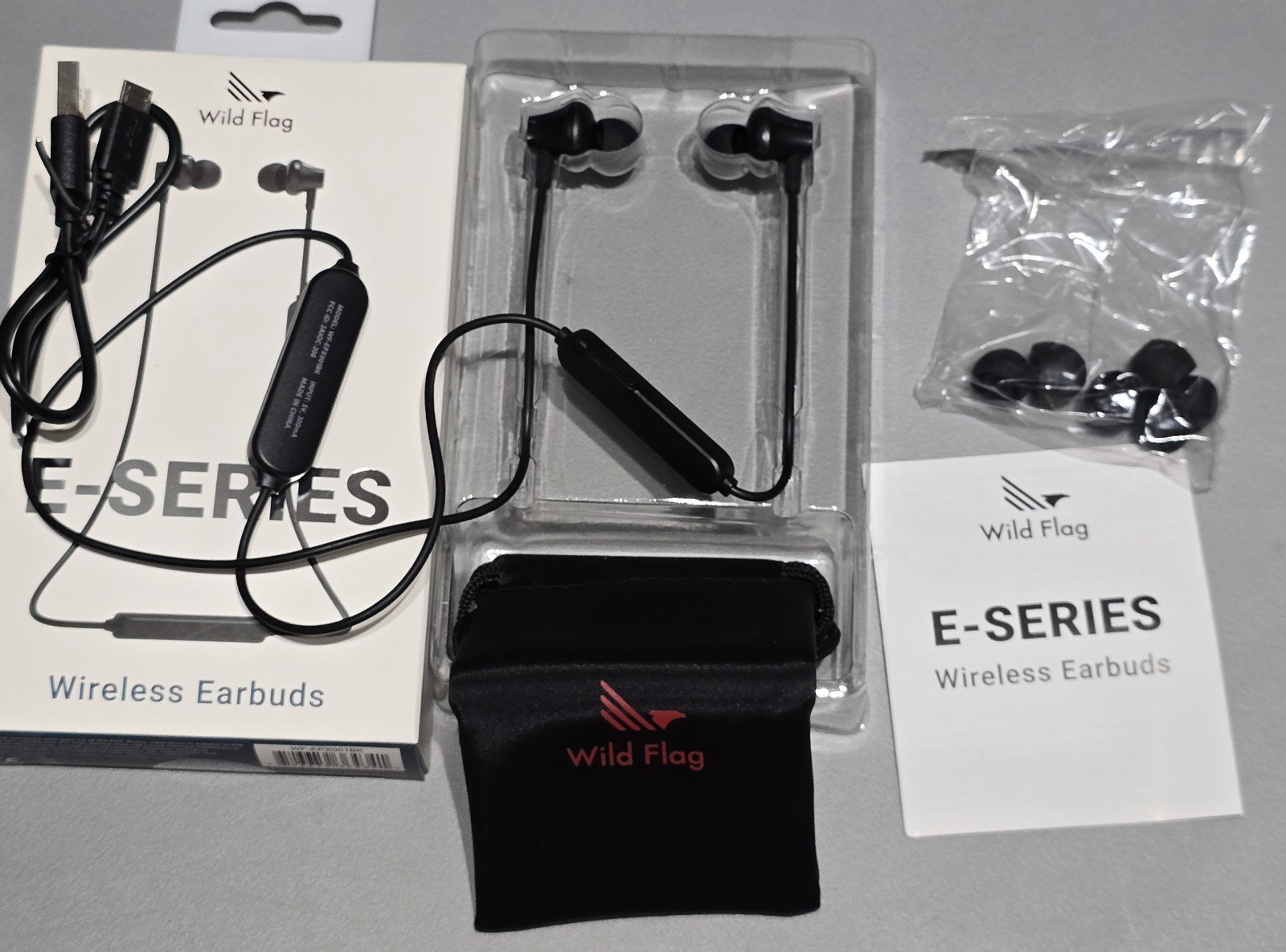 Lot Of 4 Wild Flag E-Series Wireless Earbuds BLACK - BRAND NEW Sealed box