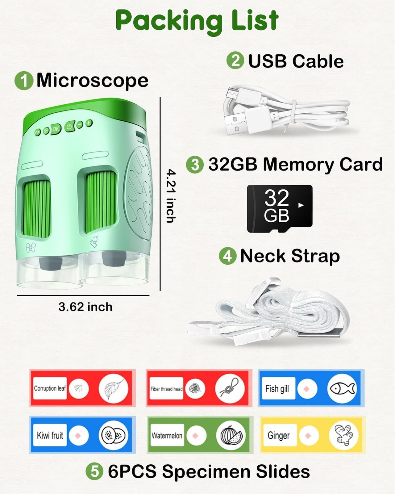 1000X Handheld Microscope for Kids : 4K 2.0" Screen Rechargeable Telescope an...