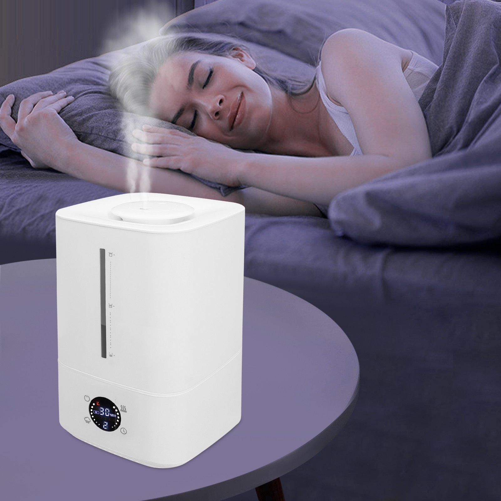 6L/202.91oz Hot And Cold Mist Humidifier, Timing Humidifier For Home Bedroom 25W