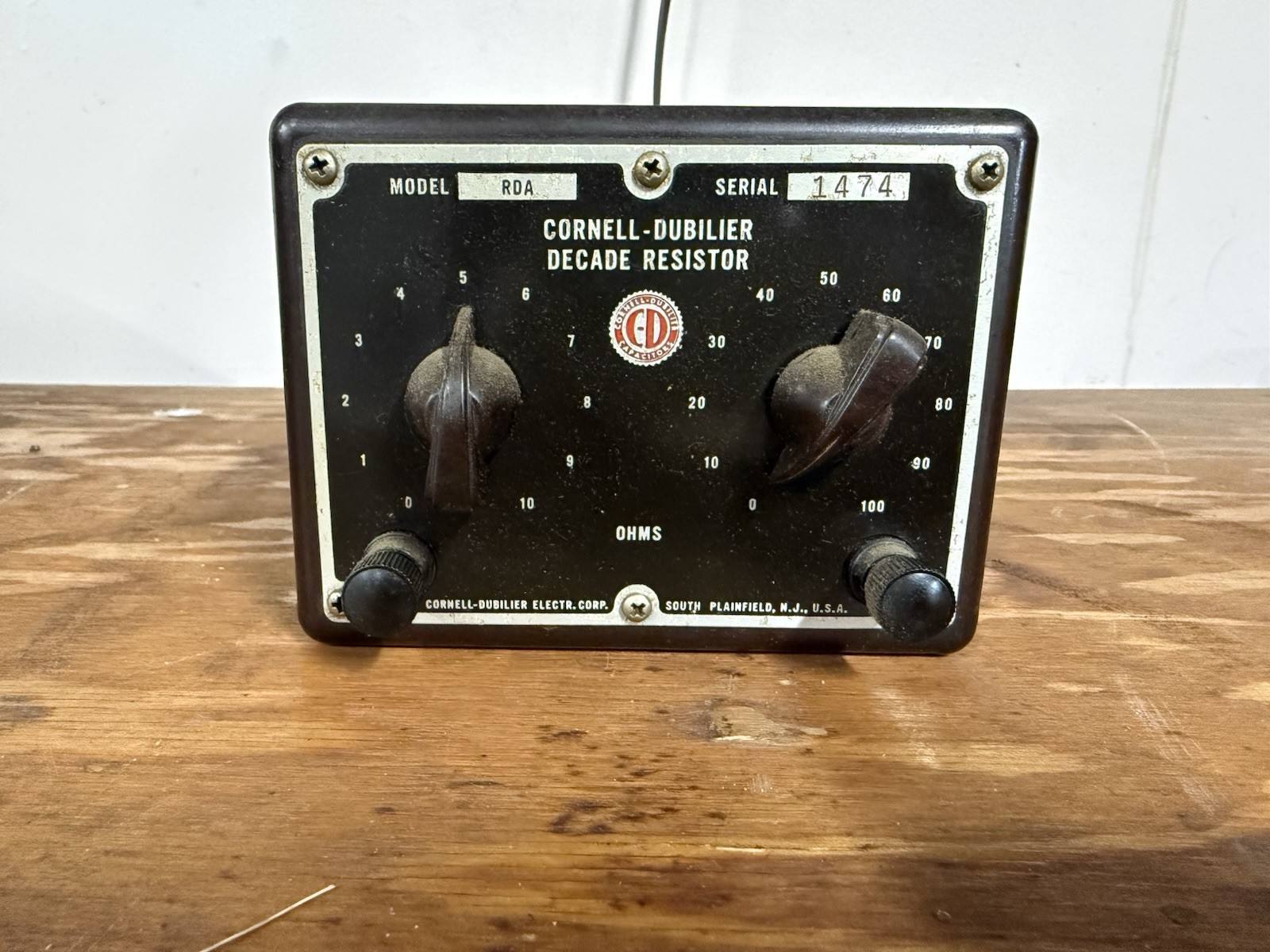 Vintage Cornell Dubilier Model RDA Decade Resistor Box UnTested Ham Radio Lab