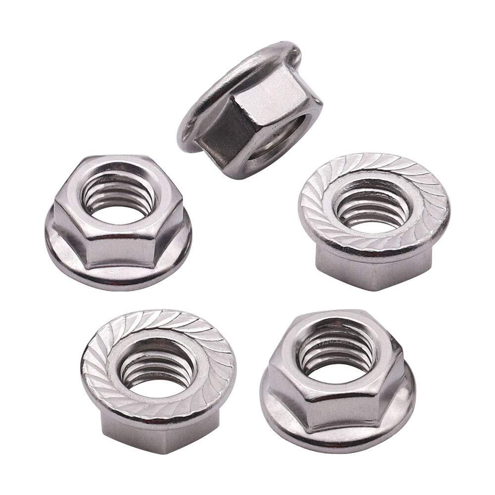 100 PCS 10 24 Stainless Steel Serrated Flange Hex Lock Nuts 304 TPI 24