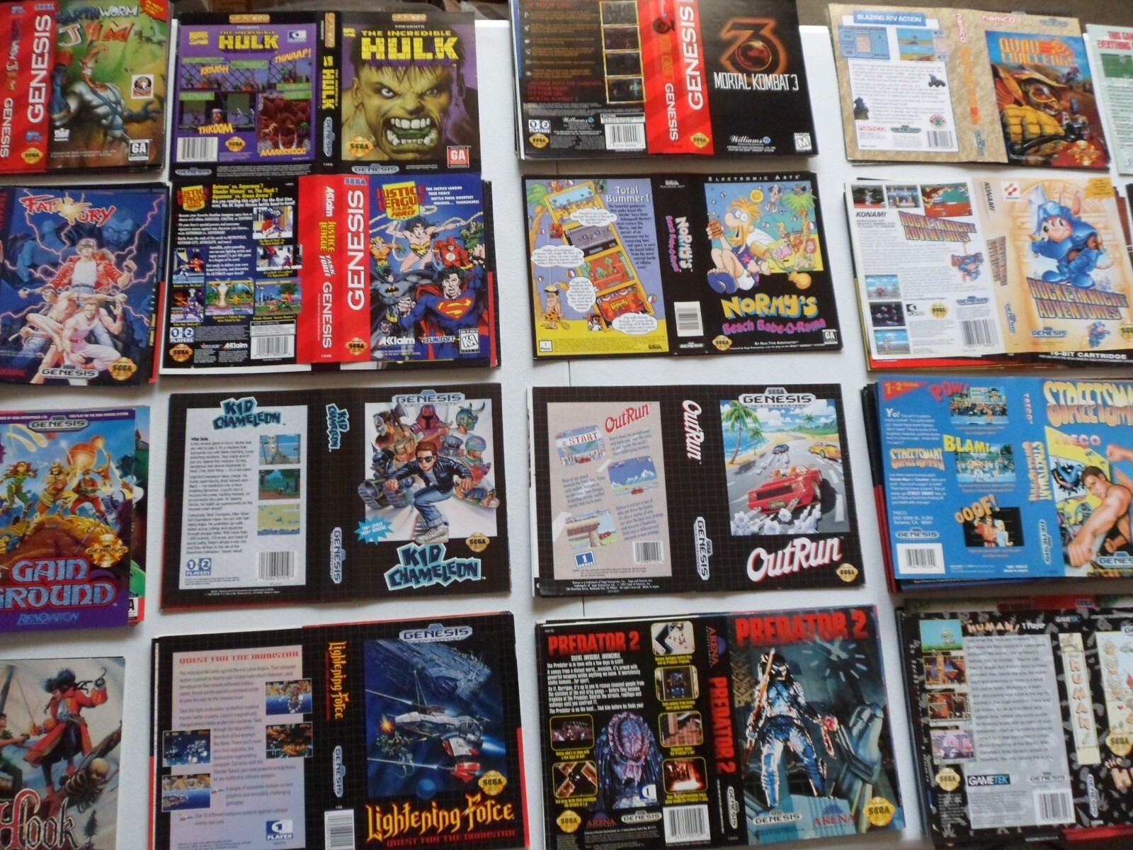 Choose: Sega Genesis Original Artwork Insert Sleeves, Pick from List