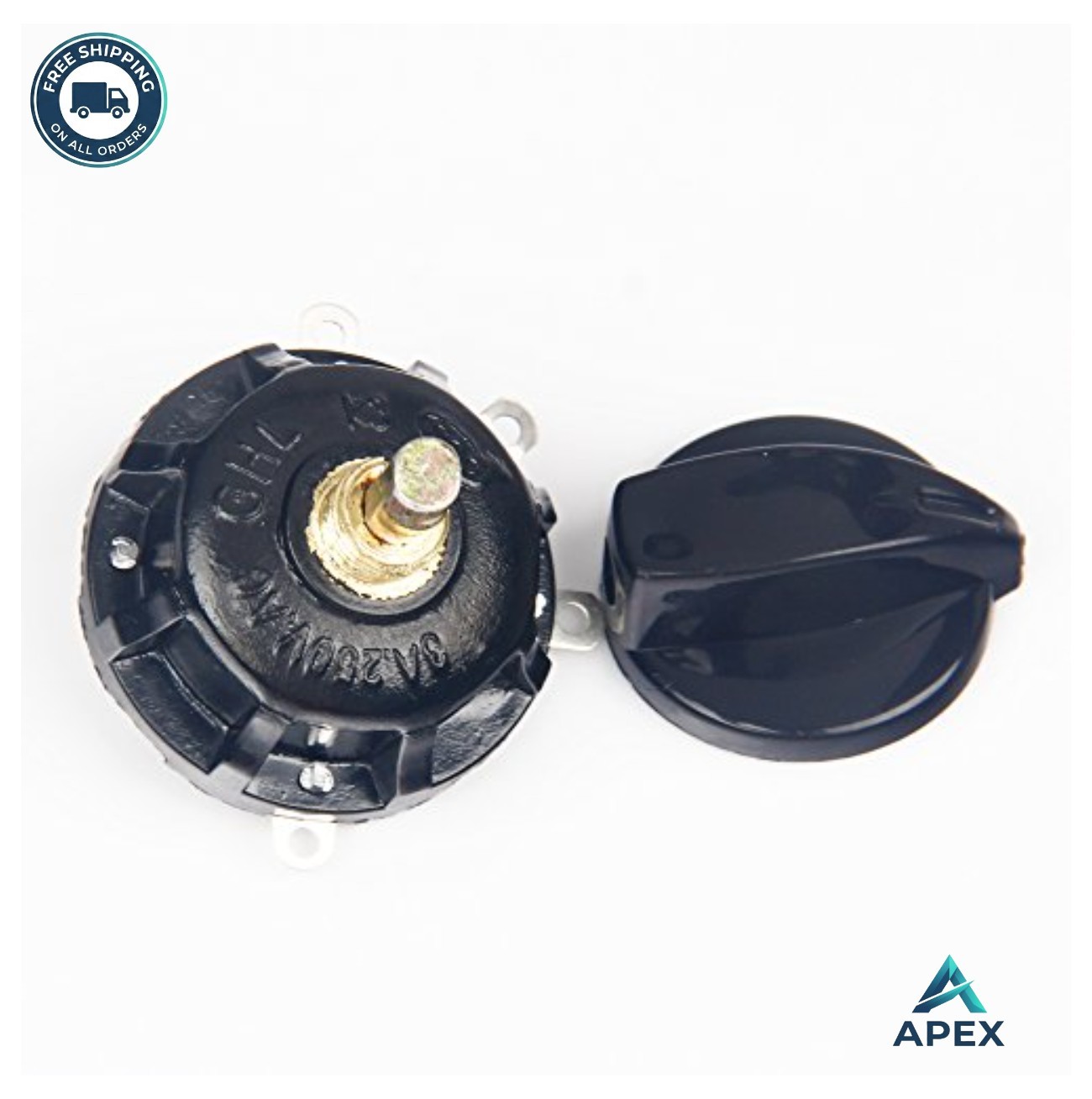Heavy Duty Rotary Switch 4 Position 3 Speed Fan Selector 120V 250V with Knob