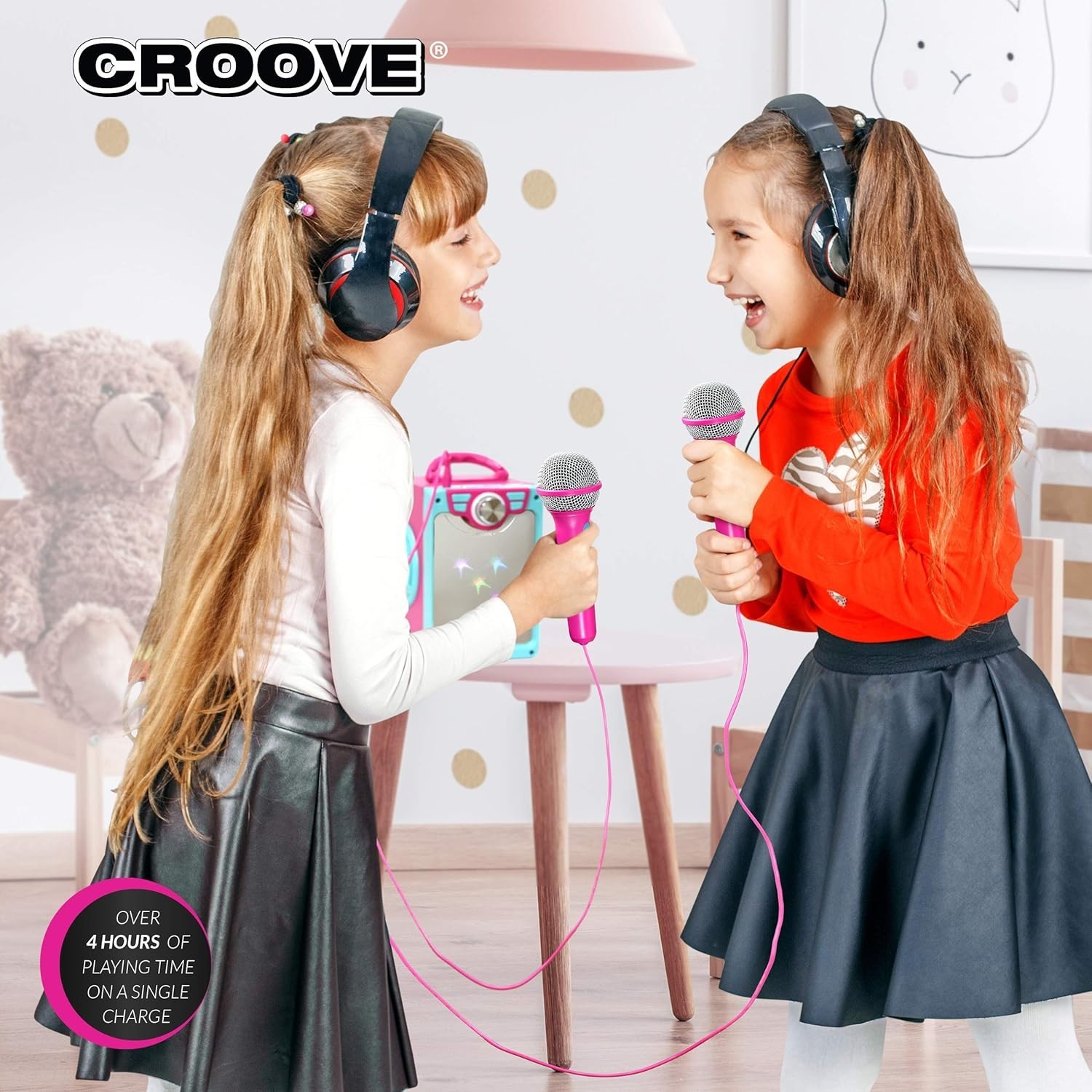 Portable Karaoke Machine with 2 Microphones