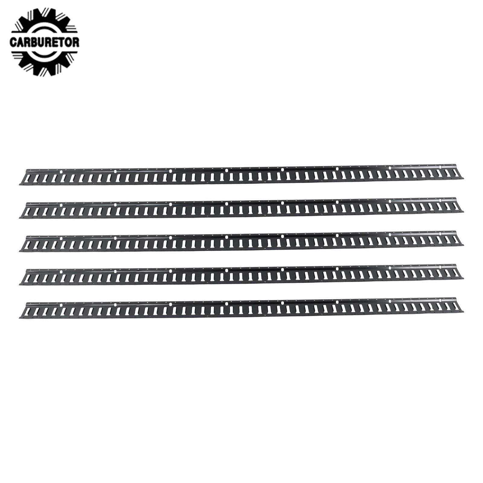 8 Feet Long E Track Rails Black Finish 5 Pack For Cargo Management System
