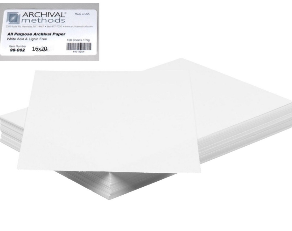 Archival Methods 16x20" White  Paper, 100 Sheets *bent corners