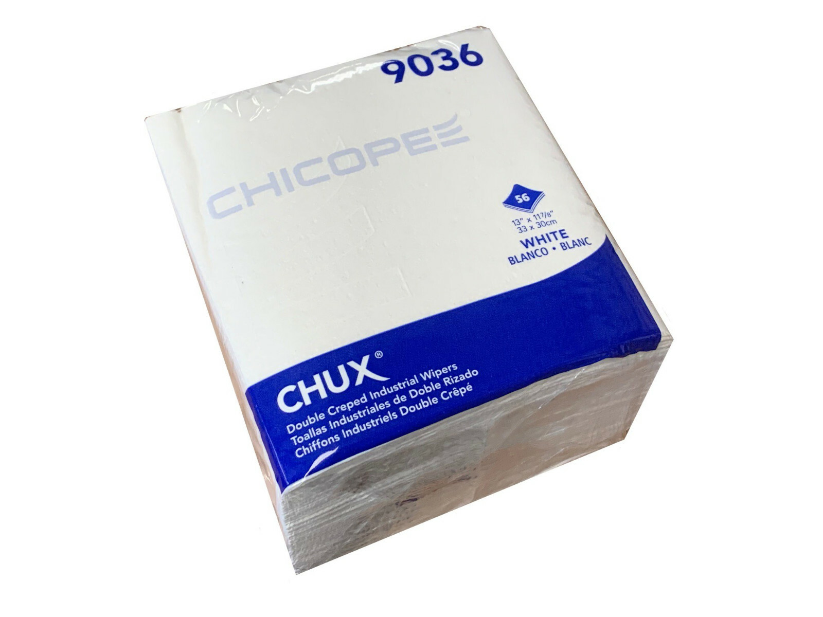 Chicopee 9036 13" x12.5" White Heavy Duty Chux Double Creped Wipe Case of 1008