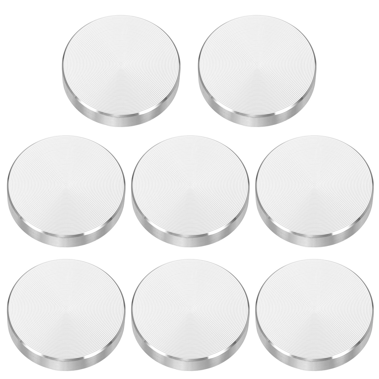 8pcs M8 Thread 30mm Diameter Round Shape Aluminum Disc Hardware, Silver