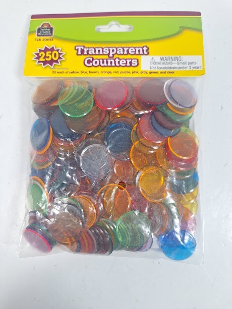 TeachersCreated Resources 250 Assorted Color Transparent Counters