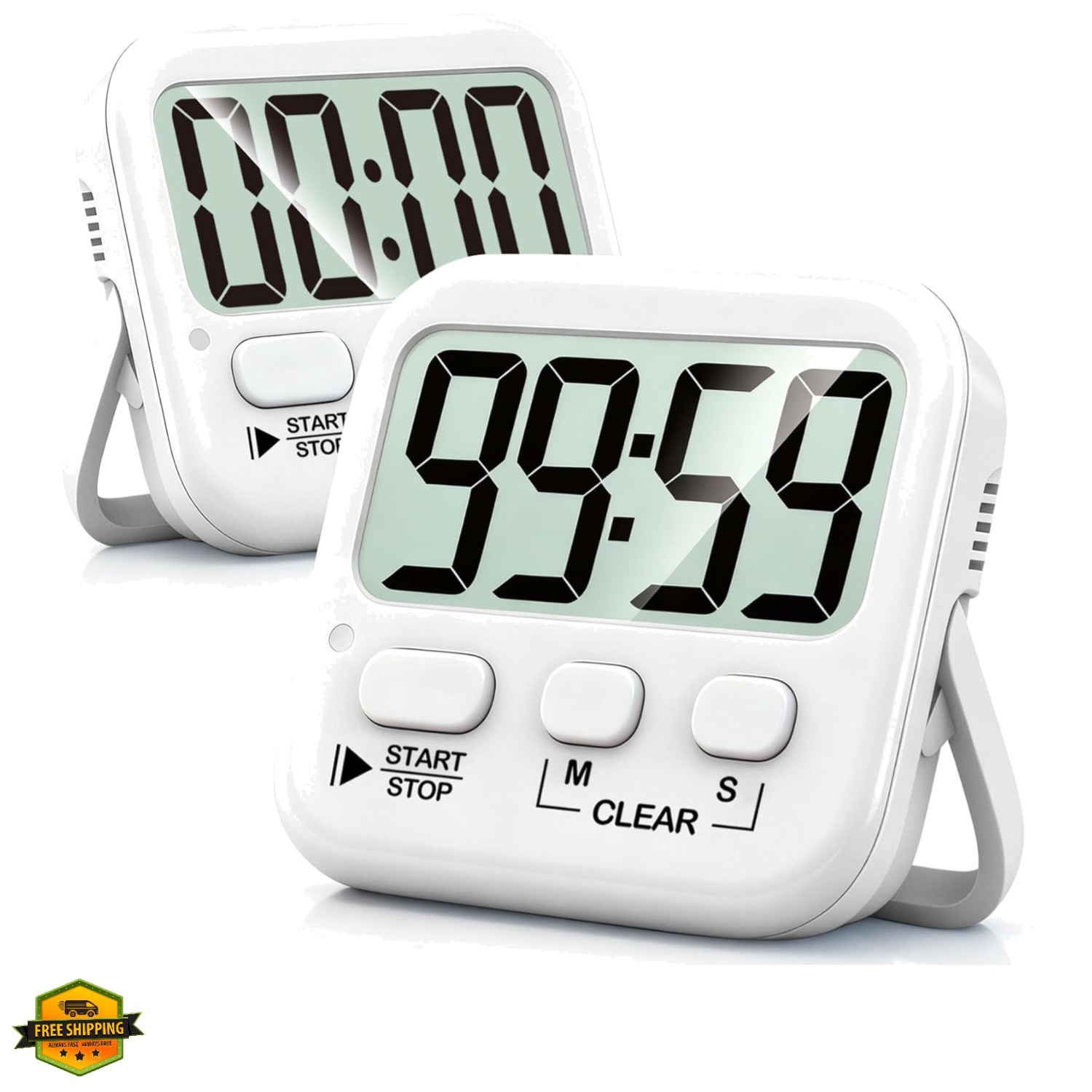 2 Pack Digital Timer for Kids, Magnetic Countdown Kitchen Timers for Cooking,...