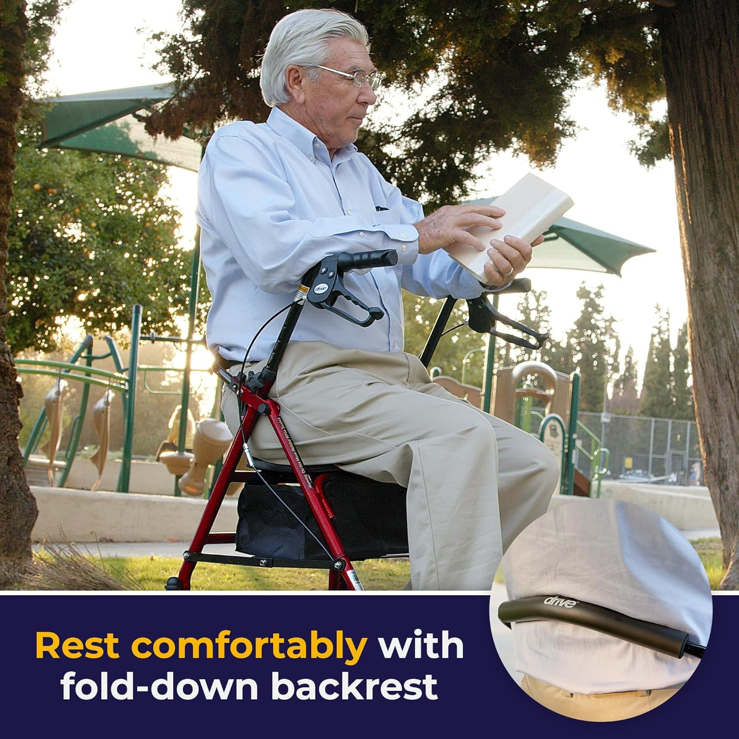 Rollator Walker with Seat - Stable Mobility Support - Height Adjustable - Durabl