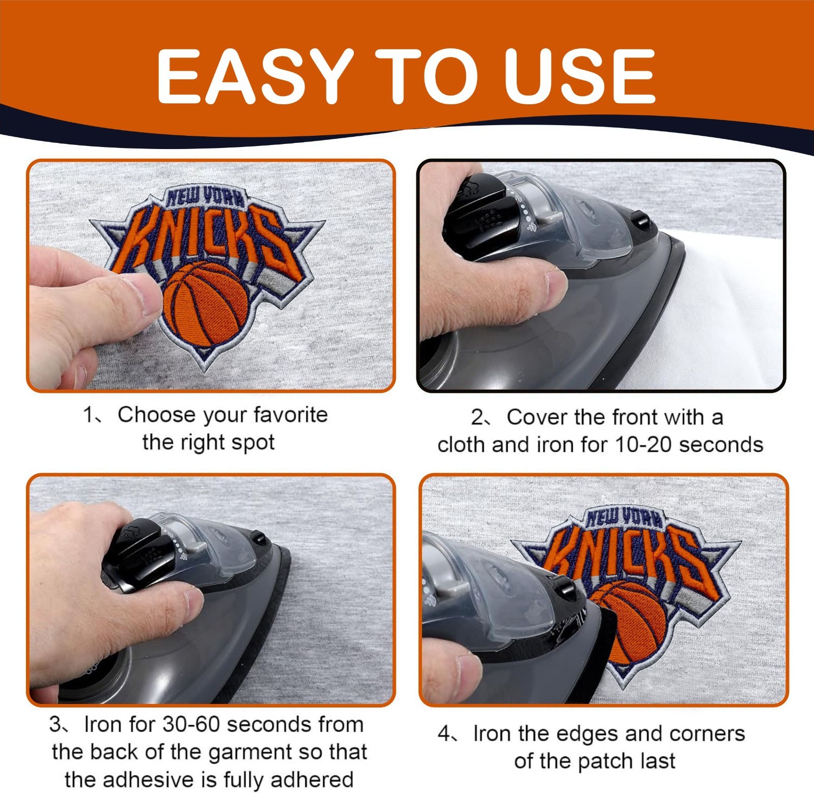 New York Knicks NBA Team Logo Iron on Patch - Sew Patch - Embroidered Patch