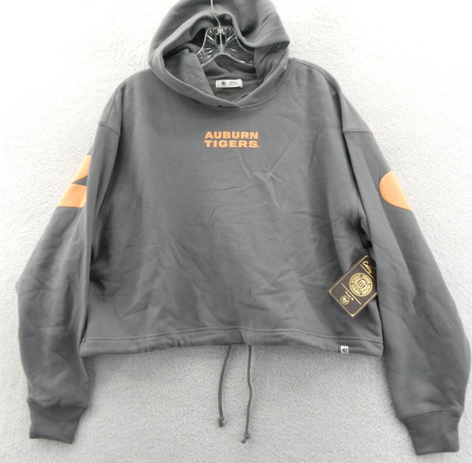 Auburn Tigers Crop Hoodie Small Womens '47 Brand Gray Sweatshirt Cropped College