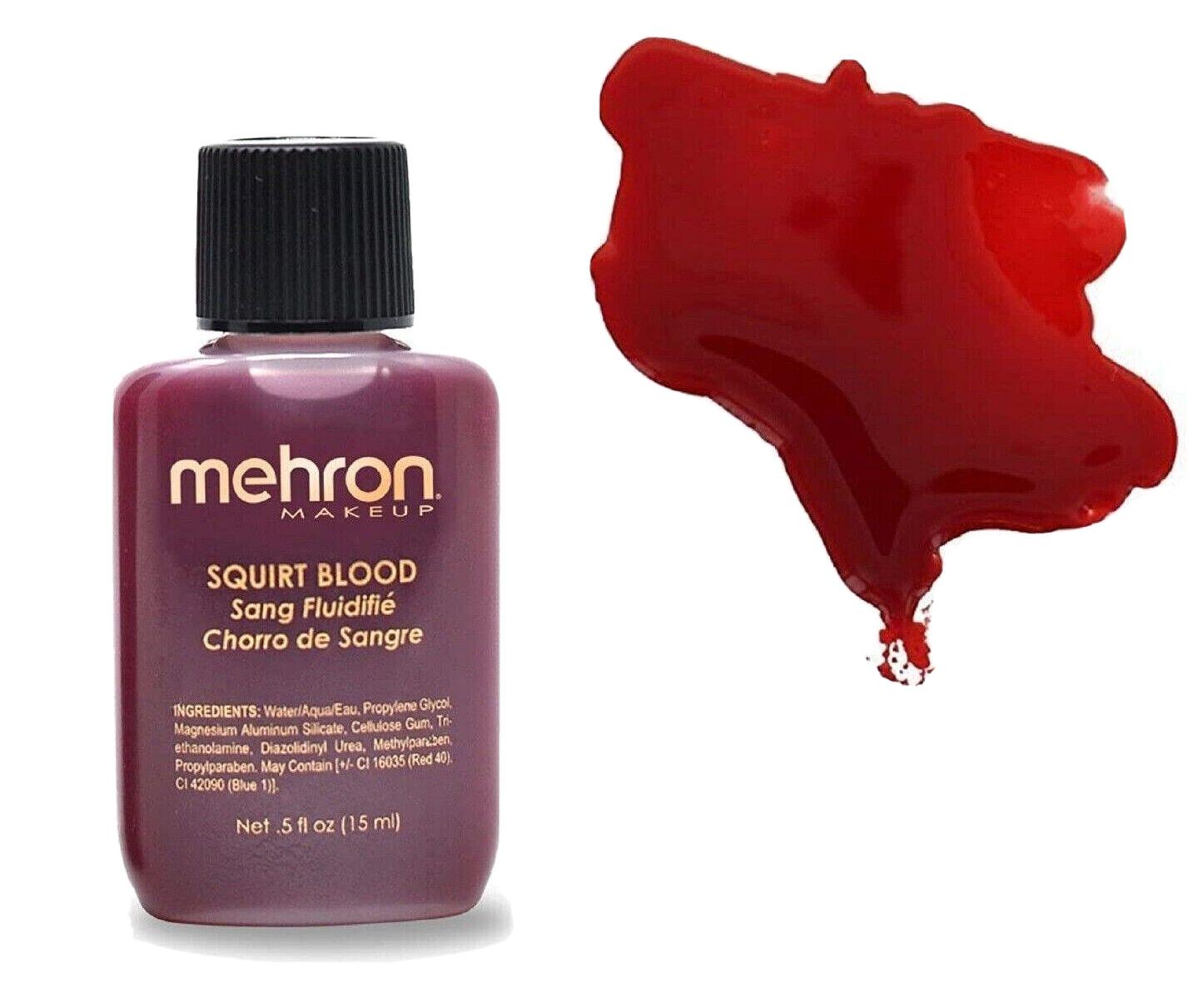 MEHRON SQUIRT BLOOD_FAKE BLOOD MAKEUP_BRIGHT ARTERIAL-TV,MOVIE,DRAMA,SPFX_0.5 OZ