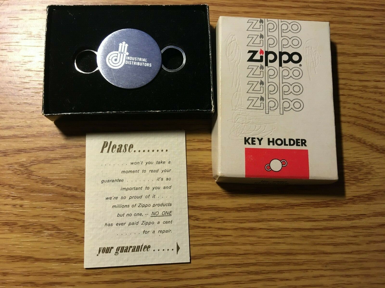 VINTAGE ZIPPO INDUSTRIAL DISTRIBUTORS TURNER ADVERTISING KEY HOLDER RING IN BOX