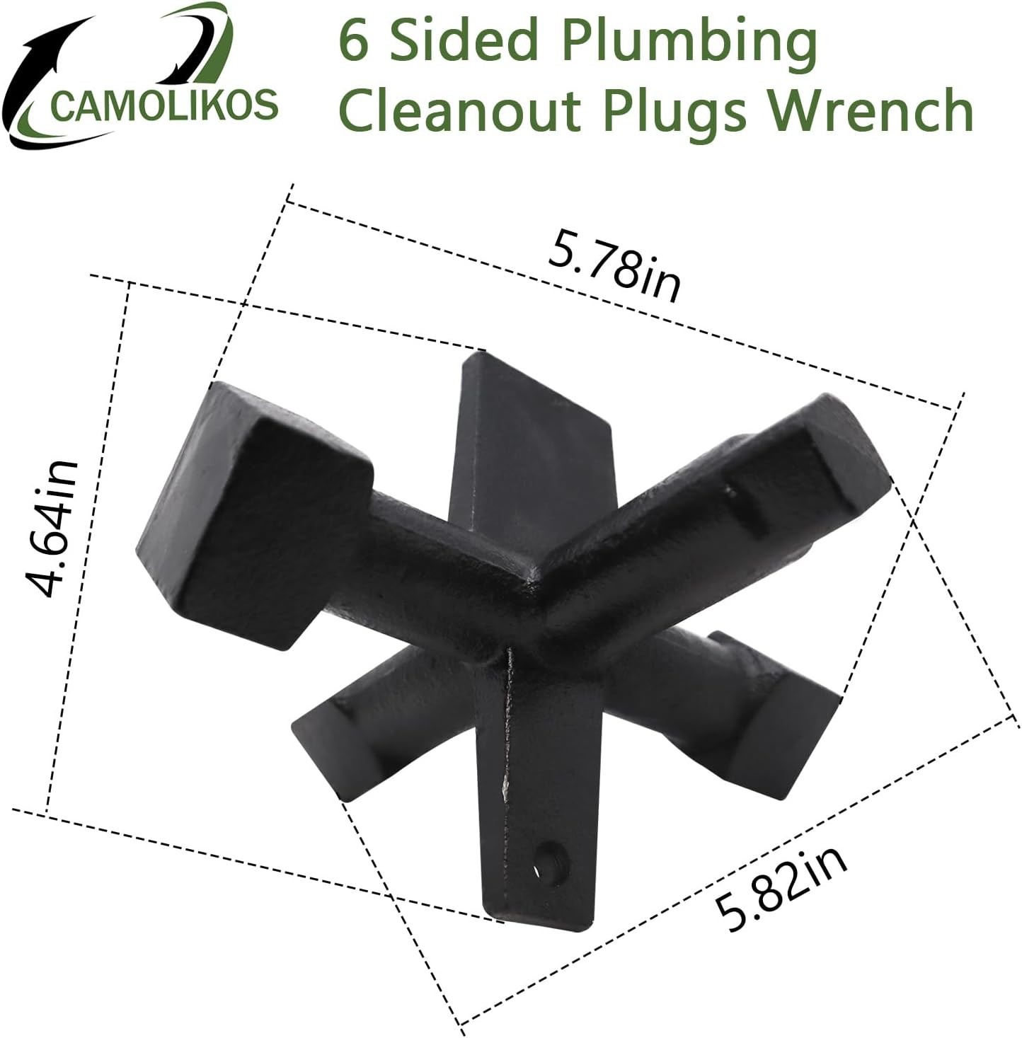6 Sided Plumbing Cleanout Plugs Wrench Threaded Drum Trap Cleanout Tools
