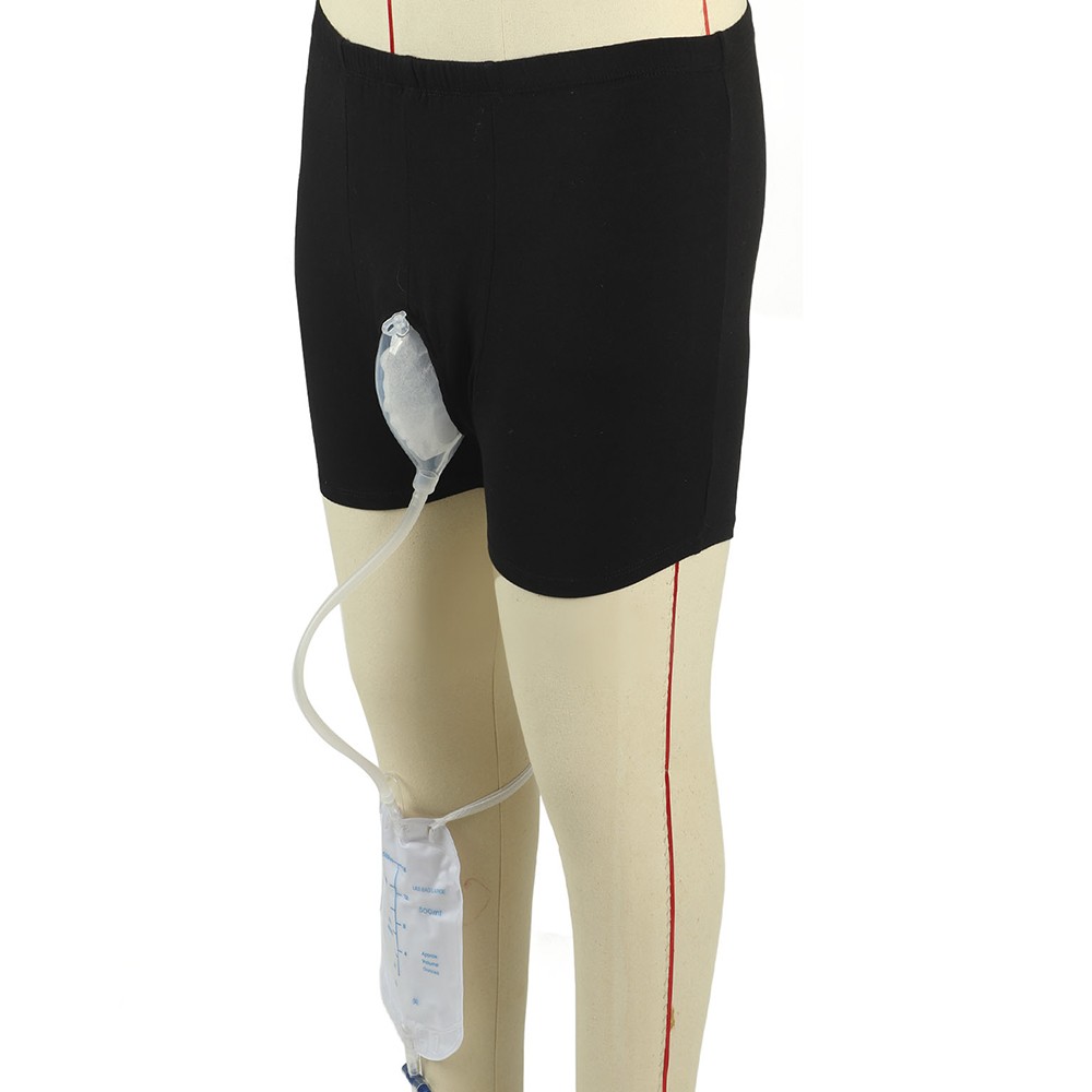 Wearable Men Urinal Bag Pants Portable Waistband Reusable Male Shorts Pee Bag