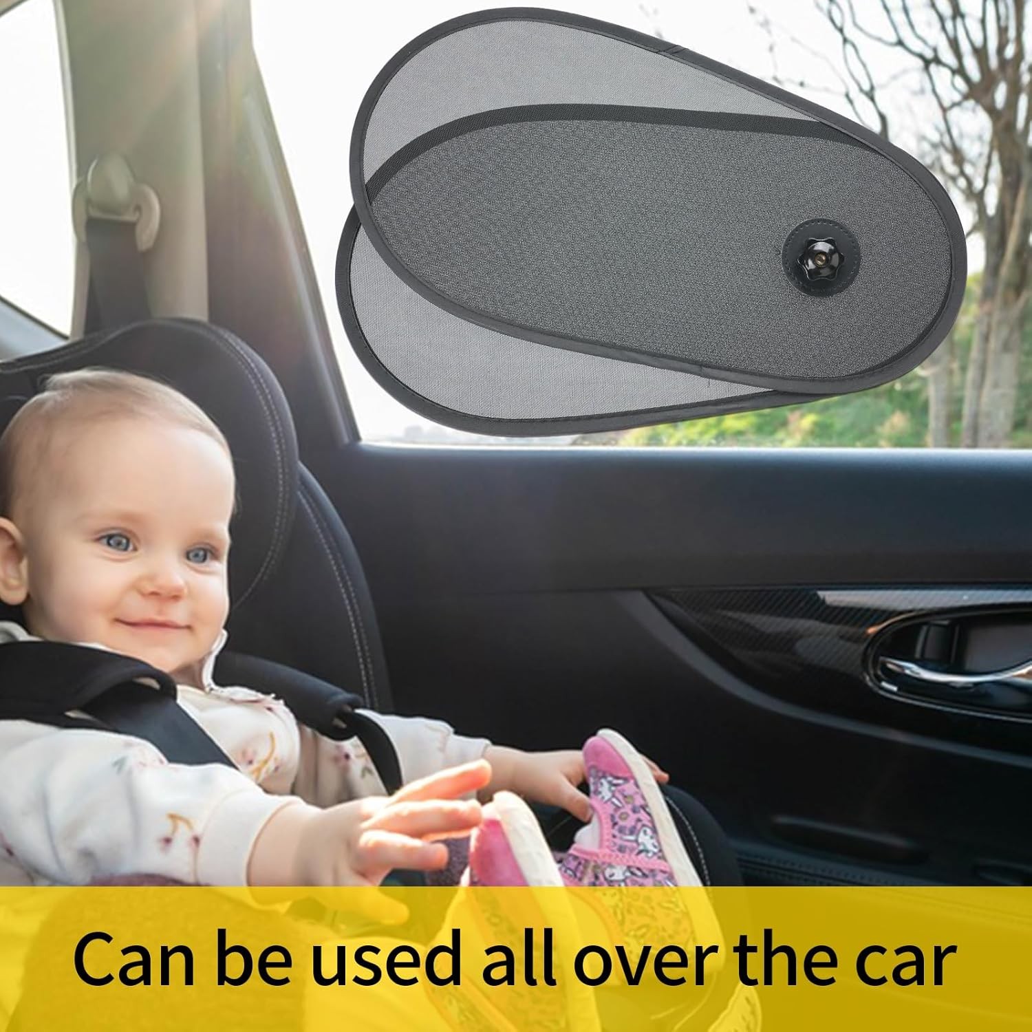 4pcs Adjustable & Rotatable Car Side Window Sun Shade Block Sun Glare for Driver