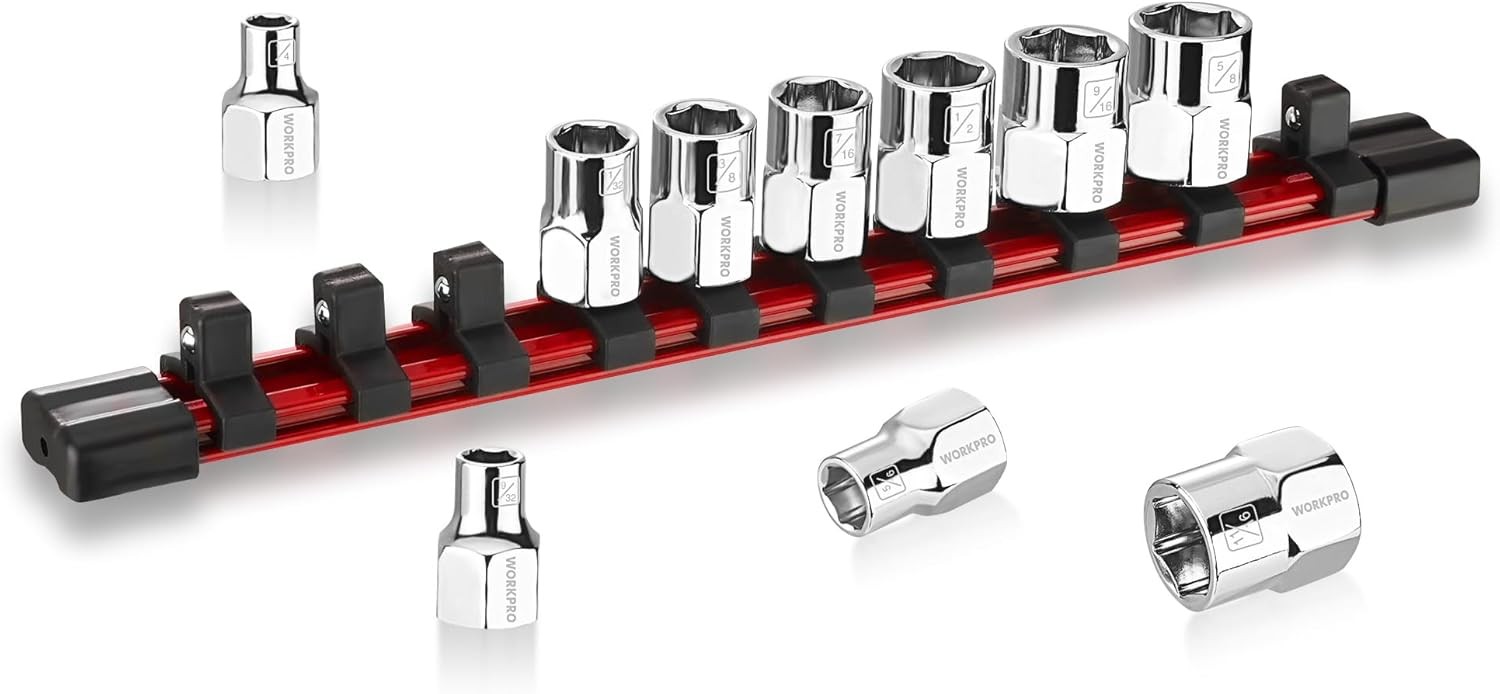 WORKPRO 10-Piece 3/8" Drive Socket Set SAE CR-V Socket External Hex Socket Set
