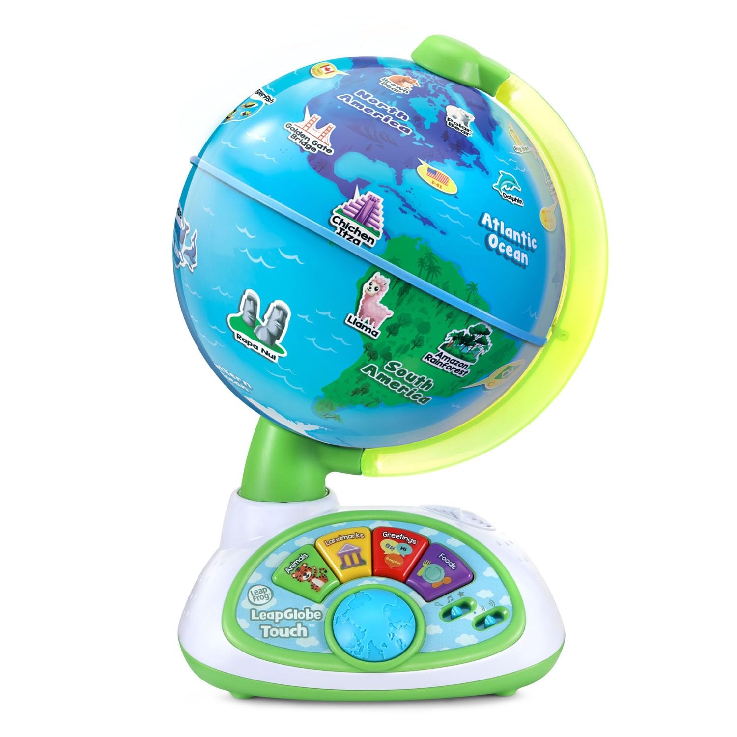 LeapGlobe Light-Up and Touch Interactive Electronic Globe for Kids, Explorati...