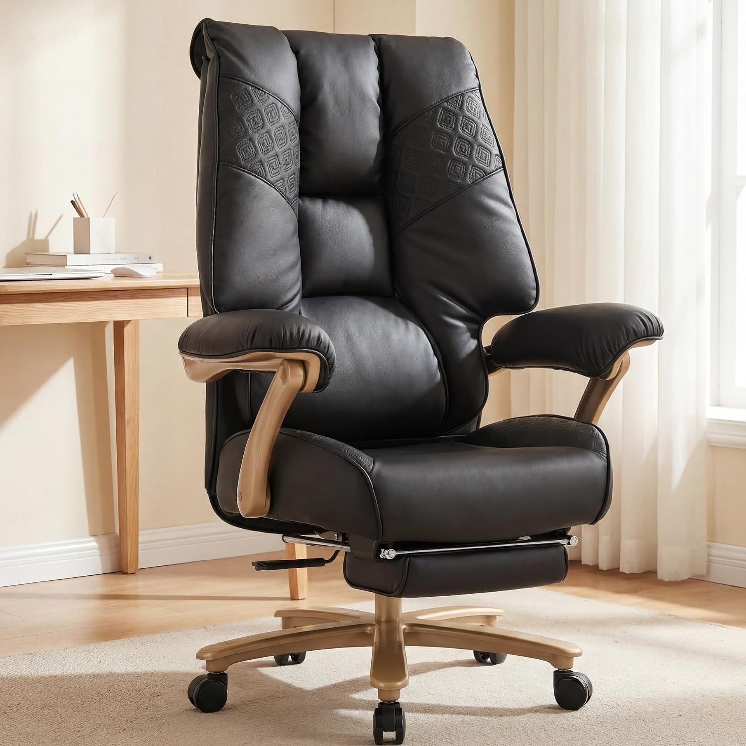 Big and Tall Office Chair 400Lbs Wide Seat, Ergonomic Executive Desk Office Chai