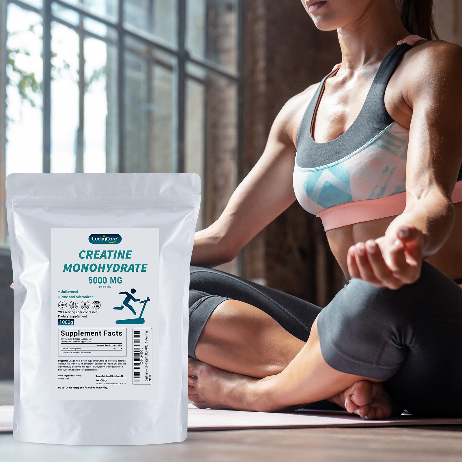 Pure Creatine Monohydrate 2.2lbs - Powder Micronized 200 Servings 5g Per Serving