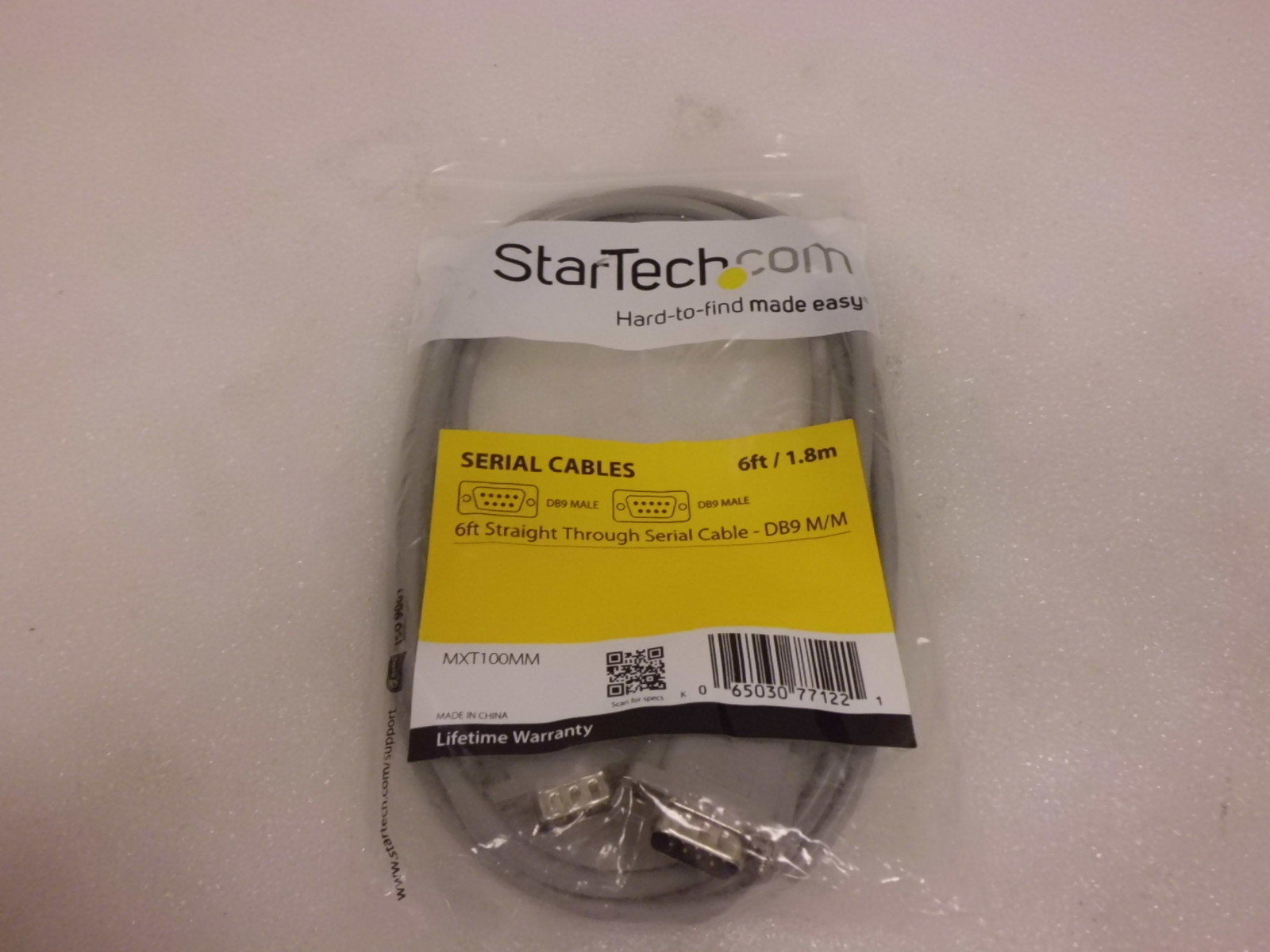 STARTECH MXT100MM 6FT STRAIGHT THROUGH SERIAL CABLE DB9 M/M 6FT.