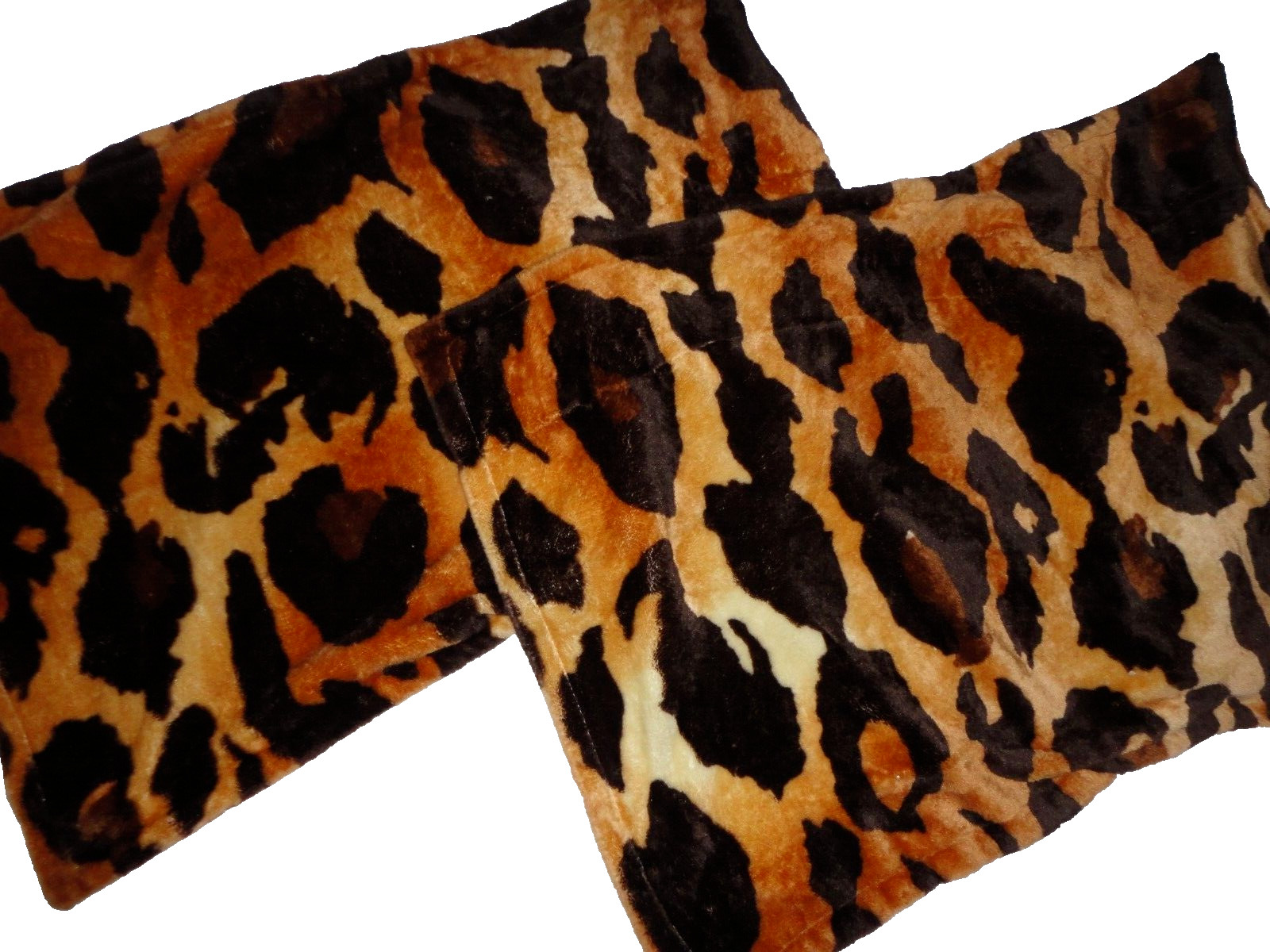 JENIN HOME FAUX FUR CONGO BROWN AMBER ANIMAL (2) STANDARD PILLOW SHAMS 20X26